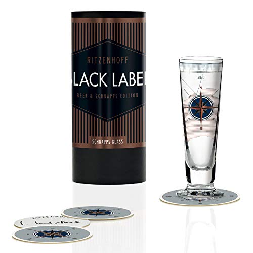 RITZENHOFF Black Label Crystal Shot Glass by Iris Inthertal 40ml with 5 Shot Lids - Thumbnail 3