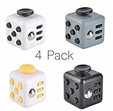 Fidget Cube Fidget Cube Anti-Stress/Anti-anxiety and Depression Quality Toy for Children, Teen, Student, Adult Finger Stress Reliever for Work, School, Class (4-Pack)