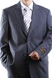 Men's 2 Button Super 150s Extra Fine Gray Dress Suit with Flat Front Pants
