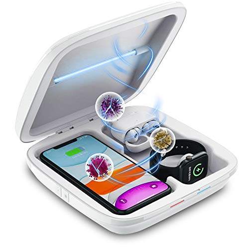 Portable UV Phone Sanitizer with Wireless Charger, Multi-Function UV Light  Sterilizer, 4-in-1 Fast Charging UV
