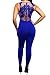 VamJump Women Sexy Lace Sheer Bodycon Club Jumpsuit Rompers Pencil Pants Blue