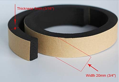 10 Ft (Feet) 3m Foam Seal Tape Self Adhesive Weather Stripping Insulation Foam Neoprene Weather Stripping(3/16 x 3/4 inch) (5mm(Thickness)20mm(Width))