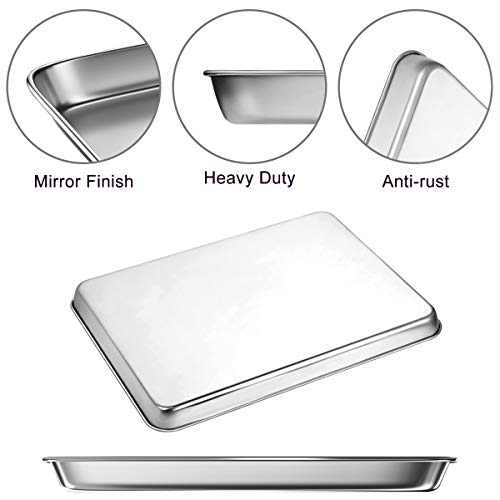 Toaster Oven Tray Baking Pans with Cooling Rack, 12.4 x 9.7 x 1 inch