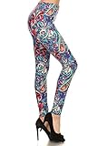 Leggings Depot Women's Pemium Quality Ultra Soft Printed Fashion Leggings -Regular and Plus Sizes (One Size: Small / Medium, Hummingbird Paradise)