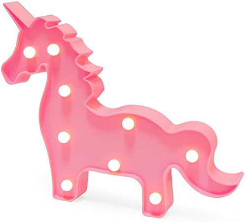 KiBlue Unicorn Lamp Unicorn Night Light Battery Operated Unicorn Table Lamp Light for Party Supplies-Wall Decoration for Kids' Room,Living Room,Bedroom (Rose Red Unicorn Shape)
