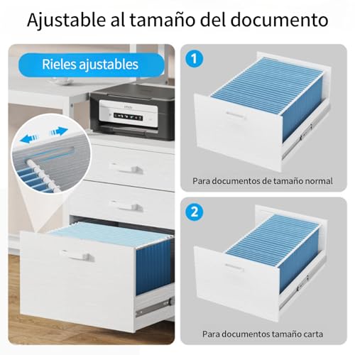 KINTOP Escritorio Oficina con 3 Cajones, Soporte para 3 Monitores, Estructura de Madera Resistente, 160 Lar. x 50 ANC. ×90 Alt. CM, Escritorio para computadora Multiusos para Hogar Pequeño (Blanco)