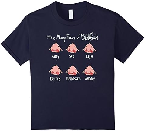 Kids The Many Faces Of Blobfish T-Shirt 12 Navy