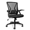 QOROOS Mesh Office Chair Ergonomic Mid Back Swivel Black Mesh Desk Chair Flip Up Arms with Lumbar Support Computer Chair…