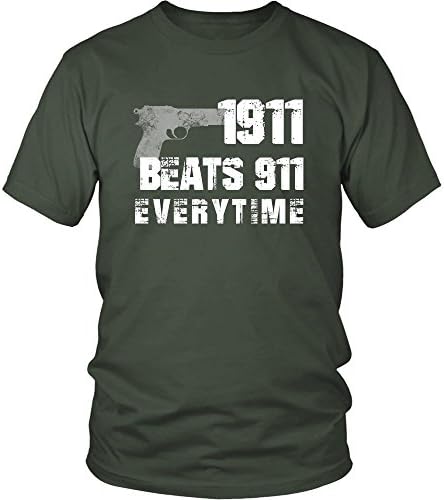 1911 Beats 911 Everytime Gun T-Shirt