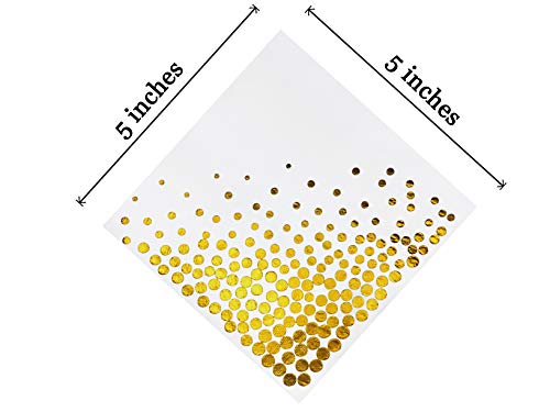 image for OZOR Store Cocktail Napkins -Gold Polka Dot Design , 100 Pack , 3-Ply 