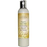 Glimmer Goddess Organic DHA-Free Self Tanning Lotion – Natural Sunless Tanner with Erythrulose, Aloe Vera, Shea & Cocoa Butter – Vegan & Cruelty Free Moisturizing Bronzing Lotion
