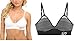 DKNY Women's Energy Seamless Bralette Everyday Comfort - 2 Pack (Small, 2 Pack ( White- Pinstripe Black ))