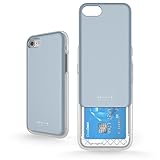 iPhone 8 Case, Molan Cano [Boost] Sliding Card Holder Wallet Case Dual Layer PU Cover with 2 Card Slots for Apple iPhone 8 and iPhone 7 - Light Blue