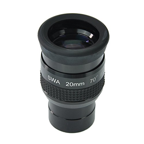 SWA 1.25inch 20mm Super Wide Angle 70 Degree Eyepieces for Astronomical Telescope - Five Elements Fully-Coated High-Index Glass - New Look and Internal Design