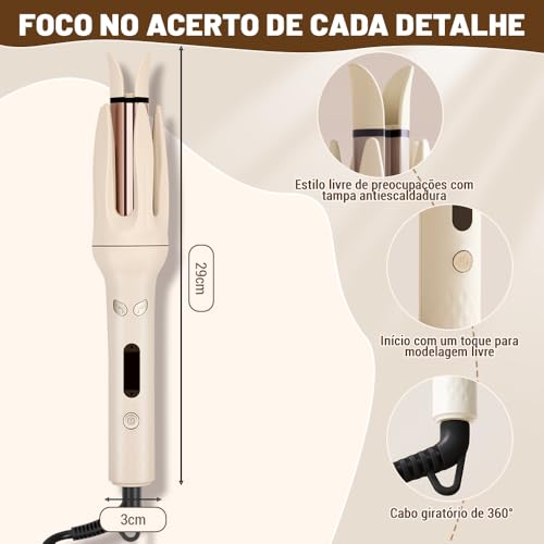 Modelador de Cachos, Branco, 110v-220v, Prancha de Cabelo, Prancha de Cabelo Profissional, Modelador Curves Automatic, Cabeleireiro Em Casa, Cabelo Ondulado, Bonito E Elegante