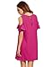 Milumia Women's Summer Cold Shoulder Ruffle Sleeves Shift Dress Rose L