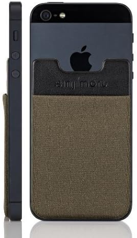 Sinjimoru Sinji Pouch B3 Adhesive accessory pocket for all iPhone, Samsung &amp; Android smart phones (Dark Brown)