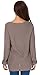 Sarin Mathews Womens Casual Hollow Knit Vneck Blouse Pullover Loose Tops Sweater Khaki XL