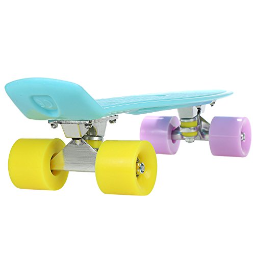 ANCHEER 22" Skateboard Cruiser Complete Plastic Classic Retro Skate