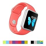 Apple Watch Band - WantsMall Soft Silicone Sport Style Replacement iWatch Strap for 42mm Apple Watch Models (Coral)