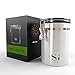 Stainless Steel Coffee Canister - CO2 Escape One-Way Valve - 16OZ Airtight Coffee Container - Free eBook & Scoop