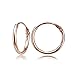 Rose Gold Hoops Flashed Sterling Silver Small Tiny Mini Endless 10mm Thin Round Unisex Cartilage Hoop Earrings for Men Women