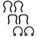 Ruifan 316L Surgical Steel U-Shaped & Horseshoe Nose Septum Hanger Retainer Nose Hoop Cartilage Tragus Rings 14g 6PCS - Black