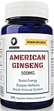 American Ginseng 500 mg, 200 Capsules. A Massive 6 Month Supply by Jalion Acres Premium Supplements. Panax Ginseng Root extract for Men & Women.