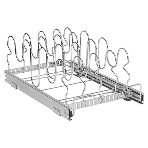 Pull Out Pan Lid Organizer Rack for for Pots, Pans, Lids