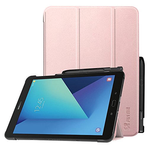 Fintie Hülle für Samsung Galaxy Tab S3 T820 / T825 (9,68 Zoll) Tablet-PC - Ultra Schlank Ständer Schutzhülle Cover Case mit Auto Schlaf/Wach Funktion und eingebautem S Pen Halter, Roségold