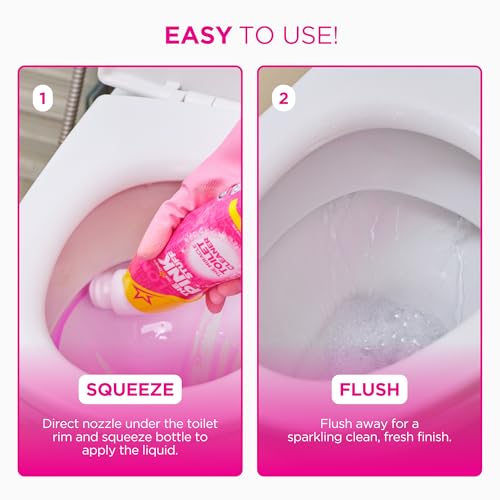 THE PINK STUFF MIRACLE TOILET CLEANER, 750ML – POWERFUL STAIN-REMOVING GEL FOR A SPARKLING CLEAN BOWL – ELIMINATES LIMESCALE, TOUGH STAINS & ODORS WITH FRESH RHUBARB SCENT