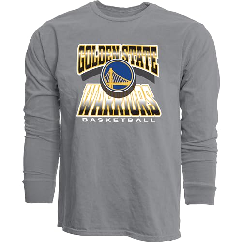 Golden State Warriors NBA Officially Licensed Long Sleeve T-Shirt Ringspun Gray…