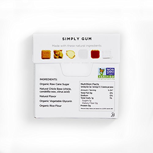 Chewing & Bubble Gum Simply Gum, Ginger Natural 6 Packs, 90 Pieces, Non Gmo, eBay