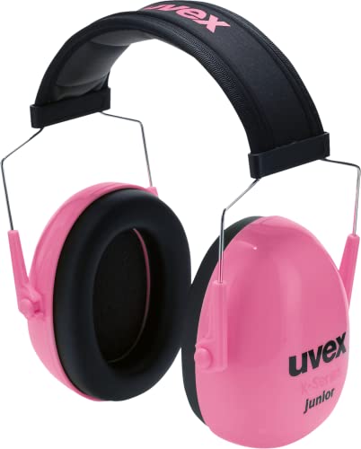 Uvex Childrens Hearing Protection 29dB | Compact, Foldable, and Adjustable Protective Earmuffs | Adjustable Ear Protection | Weight: 160g | Colour: Pink