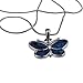 Silver and Blue Green Abalone Paua Shell Butterfly Pendant Mood Necklace Perfect Jewelry Gift for Girls