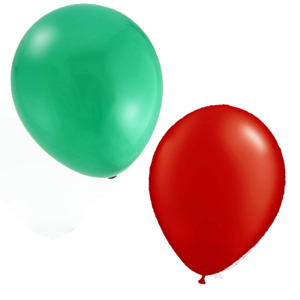 30 PORTUGAL EURO BALLOONS - GREEN & RED 12" METALIC LATEX