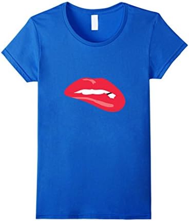 Womens Hot Red Lips Shirt - Cool Shirt Design XL Royal Blue