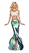 Party King Women's Under The Sea Mermaid Costume, Turquoise/White, Small