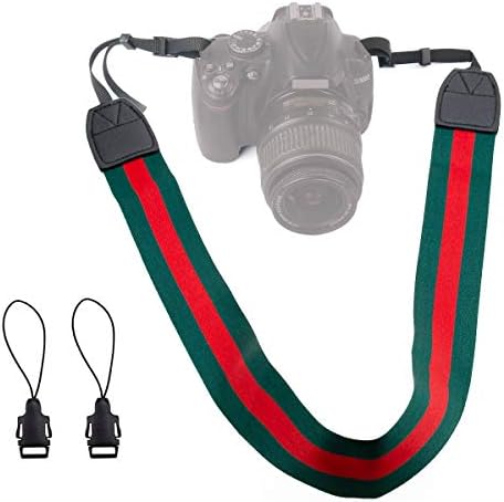 Alins Camera Shoulder Strap Fashion Universal Neck Belt for All DSLR Camera Nikon Canon Sony Pentax ect (Green red Thicken)