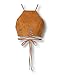 Persun Women's Camel Faux Suede Cut Out Multi Strap Tied Crop Top