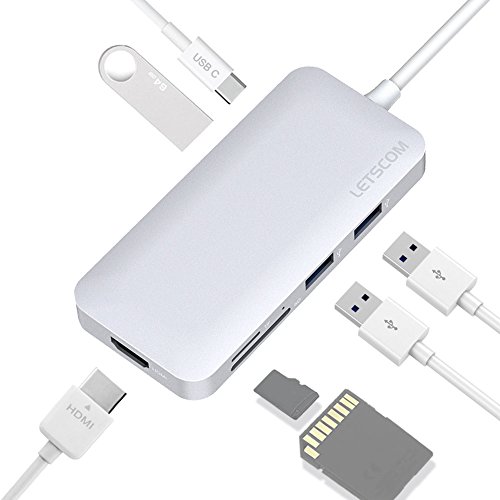Usb c hub, letscom type c hub 3.1 with usbc charging po…