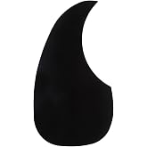 Musiclily Pro Left Handed Teardrop Acoustic Guitar Pickguard Black | Self Adhesive, for Martin D28 Style Guitar