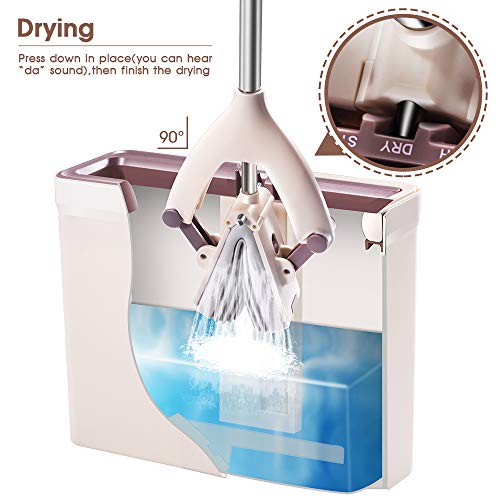 image for MASTERTOP Sponge Mop and Bucket with 3 Pcs Super Absorbent PVA Sponge 