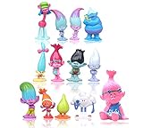 Max Fun Set of 13pcs Trolls dolls, 3-6cm Tall Movie Trolls Action Figures Cake toppers