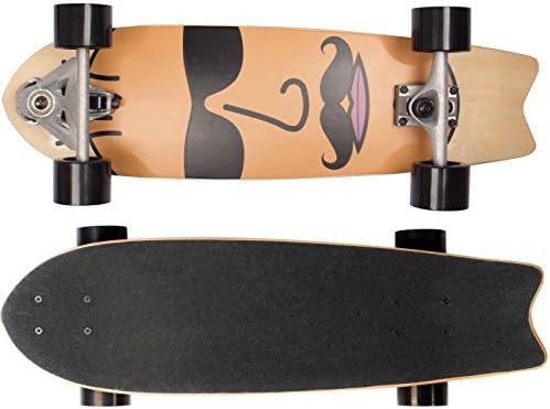 Sportplus EZY! Carver Board – ABEC-7 Ball Bearings – Multicolour Skateboard – Light and Portable – One Size