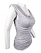 Cowl Neck Ruched Side Slim Fit Top S-3XL (18 Colors)