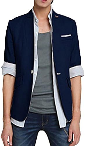 Amazon Cn Ic 494 L ダークブルー Kelly Sally 七分袖ジャケット メンズ テーラードジャケット カジュアル ジャケット コート ジャケット 通販