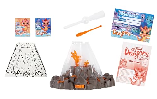 Animagic Aqua Dragons Volcano | Build an Aquatic Ecosystem, Watch Prehistoric Pets Hatch & Grow | Science Kit with LED Light-Up Tank | Includes Exclusive RED Aqua Dragons | Ages 6+