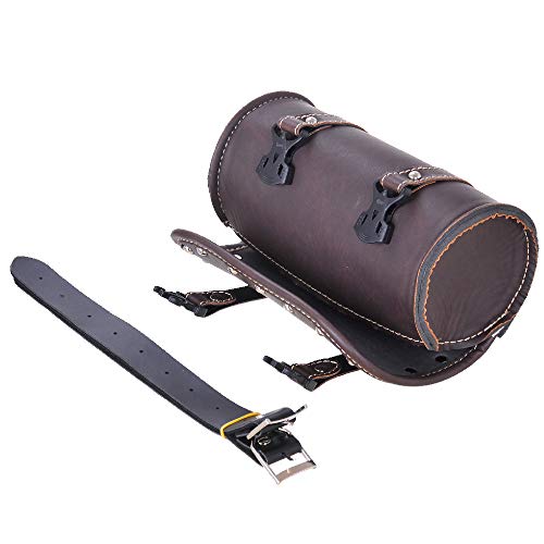 Mini Motorcycle Bag Waterproof SaddleBag, Brown Motorcycle Fork Bag with Eco-Friendly Materials