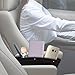 Car Seat Side Pocket - Premium PU Leather Car Gap Filler Storage Pockets, Easy Access Cellphones Cards Glasses Cables and Other Gadgets (Elegant Black, 2 PCS, Fits 0.8-1.6 inches)